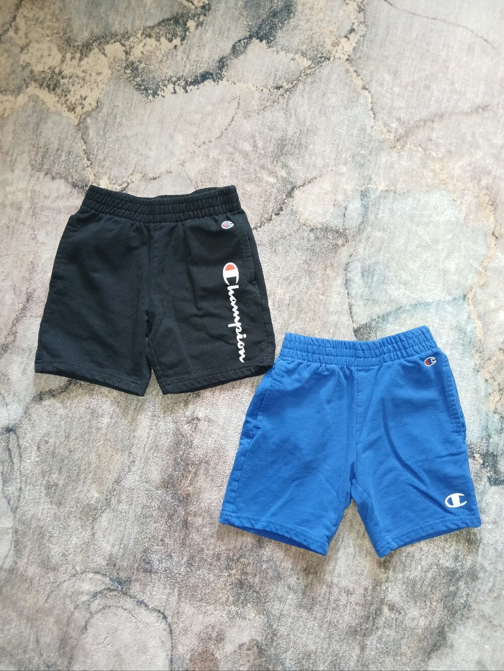 2 Champion Boy's Athletic Shorts Blue & Black